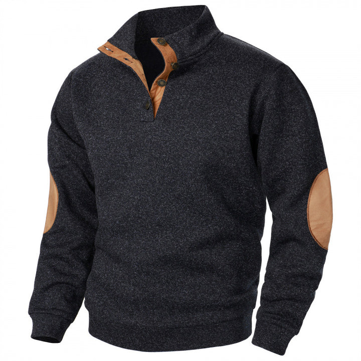 Pull Homme Col Montant Maille Jacquard – Coupe Slim Moderne