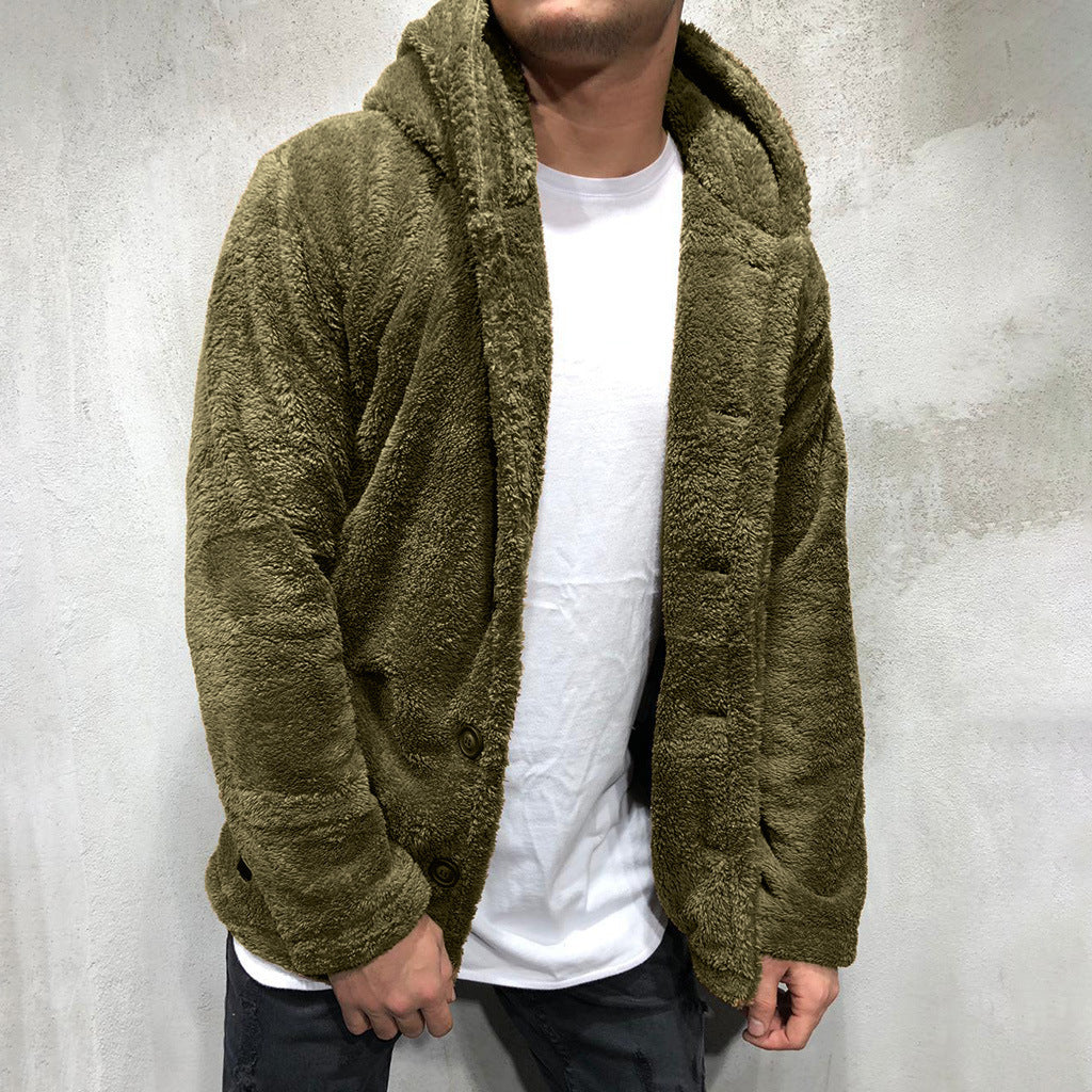 Veste Homme à Capuche – Boutonnage Décontracté