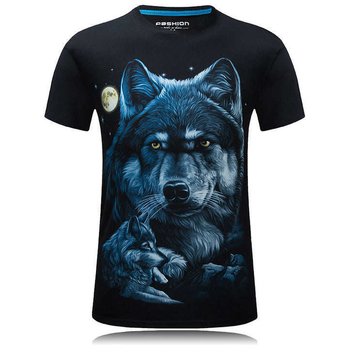 T-Shirt Homme Coton – Coupe Décontractée Motif Loup