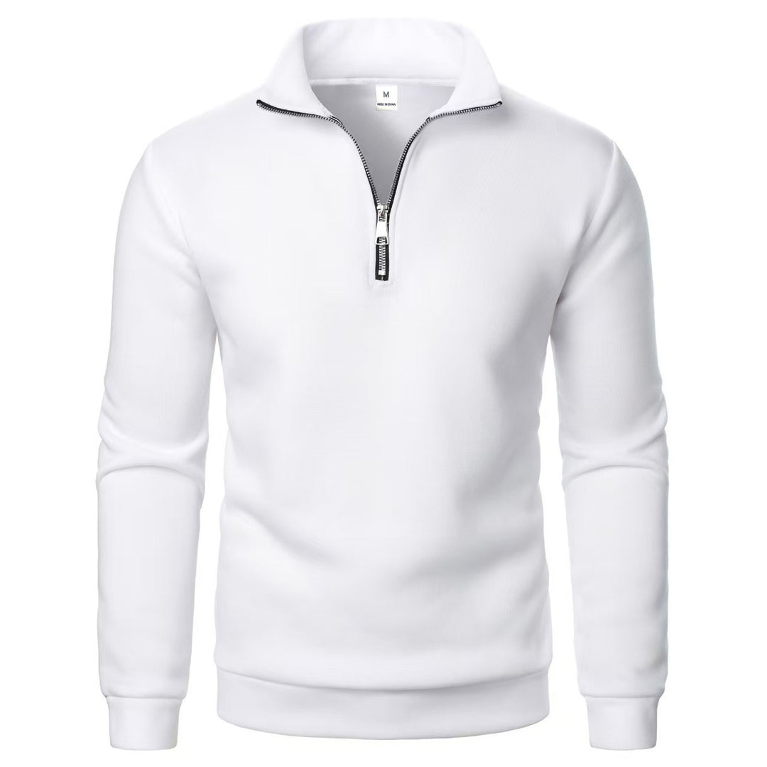 Herren-Sweatshirt mit Stehkragen und halbem Reißverschluss – lässige Passform