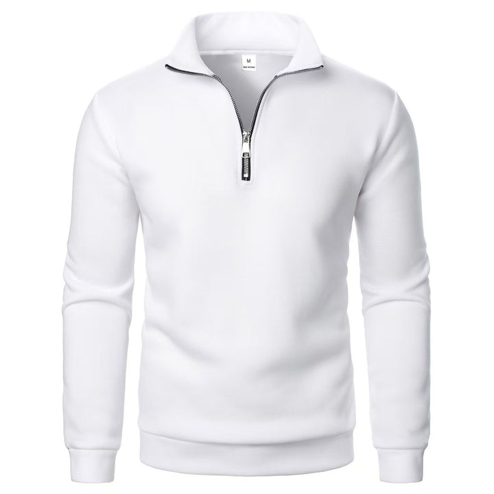 Herren-Sweatshirt mit Stehkragen und halbem Reißverschluss – lässige Passform