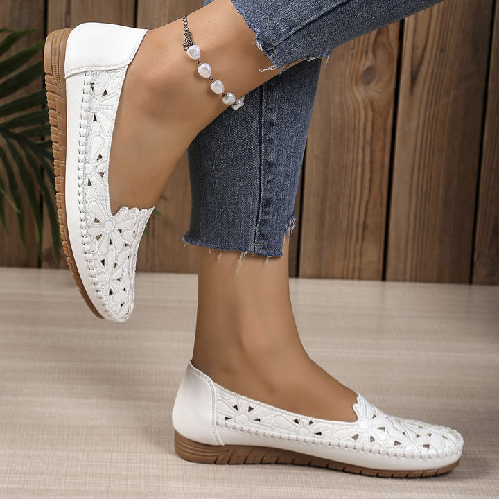 Atmungsaktive flache Damenschuhe – lässiges Lochmuster-Design