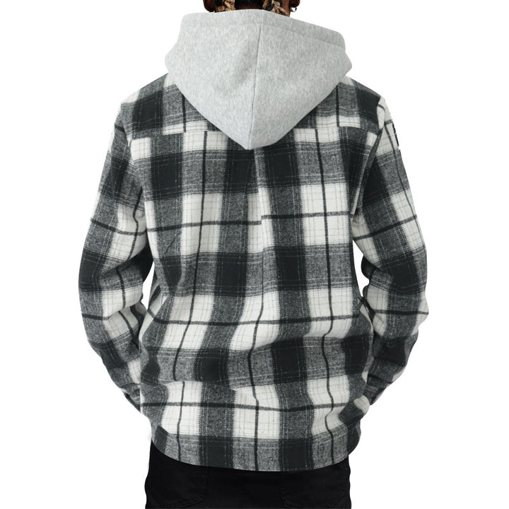 Herrenhemd aus Flanell mit Kapuze – Lässiger Cardigan-Stil