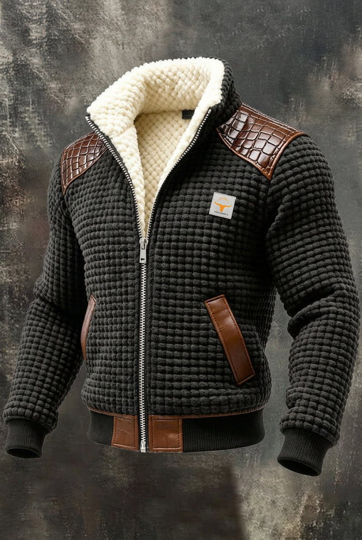 Veste Matelassée Homme – Coupe Slim Motif Carreaux et Poches 3D