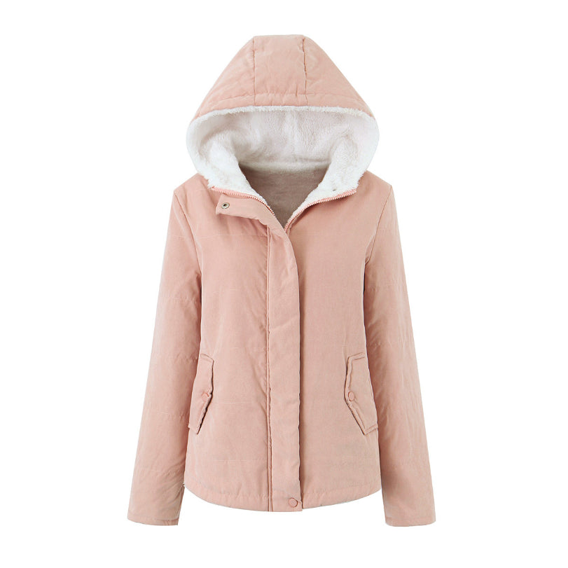 Veste Femme à Capuche Doublée Polaire – Coupe Cintrée Matelassée