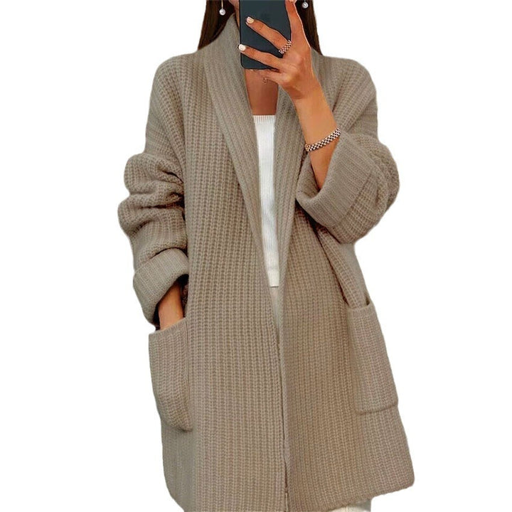 Damen-Cardigan aus Strick - Lässiger langer Schnitt mit Taschen