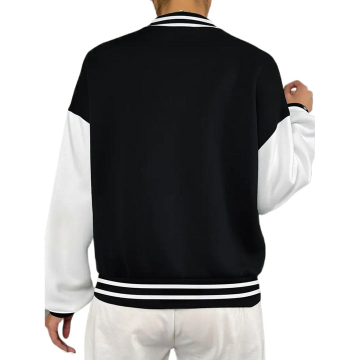 Veste Cardigan Varsity Femme – Coupe Baseball Décontractée