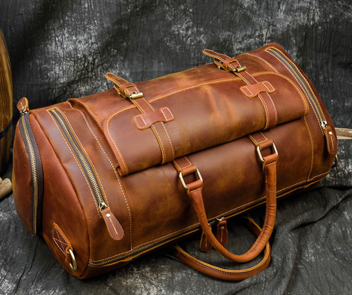Borsa da viaggio uomo in pelle – Duffel retrò strutturato