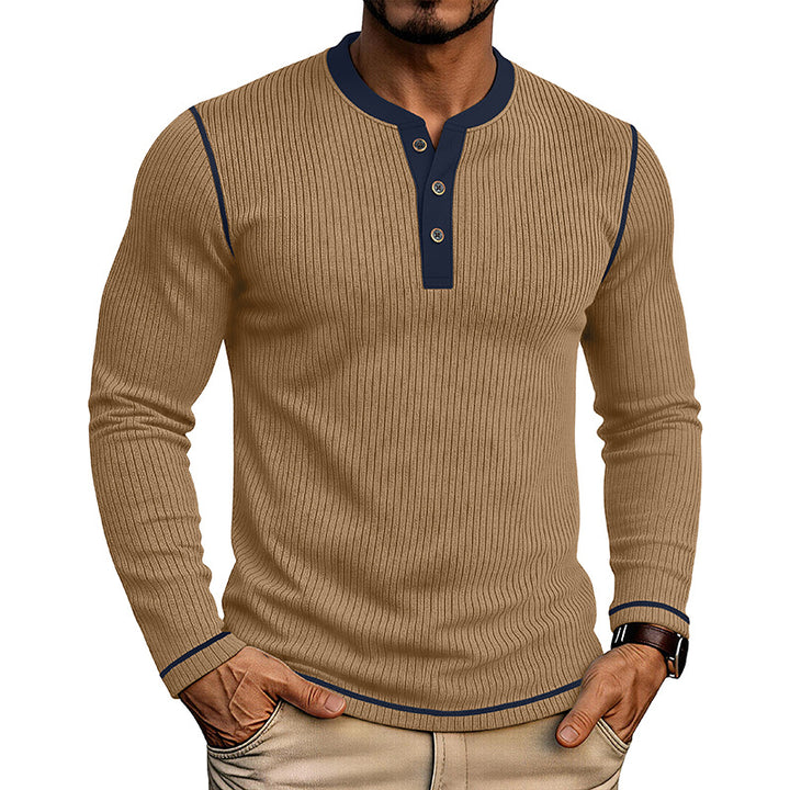 Henley Homme en Maille Légère – Chemise Manches Longues