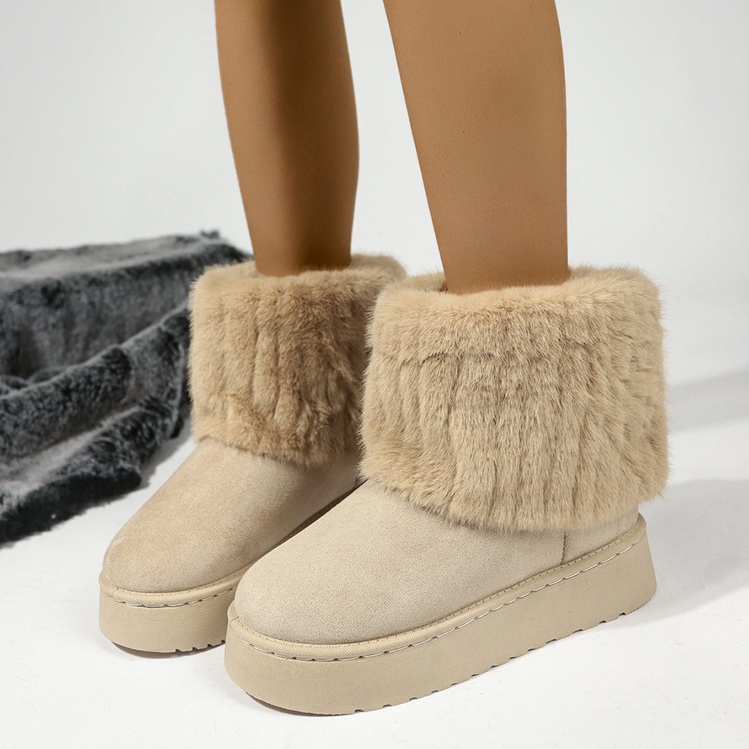 Bottes Femme Neige Furry – Doublure Chaude Plateforme Confort