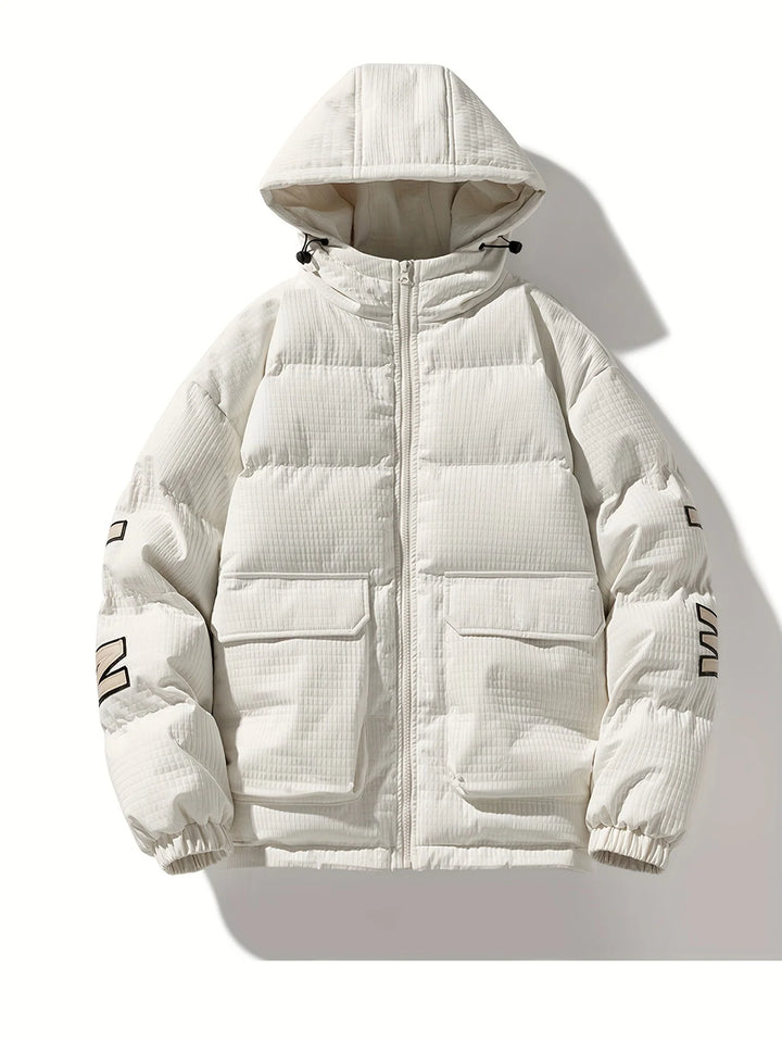 Manteau Homme Matelassé à Capuche – Design Moderne Uni