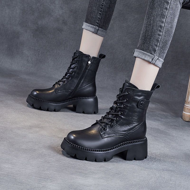 Bottines Femme à Talon Haut – Plateforme Martin Doublure Polaire