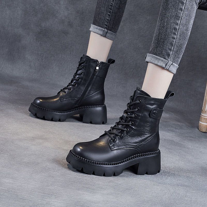 Bottines Femme à Talon Haut – Plateforme Martin Doublure Polaire