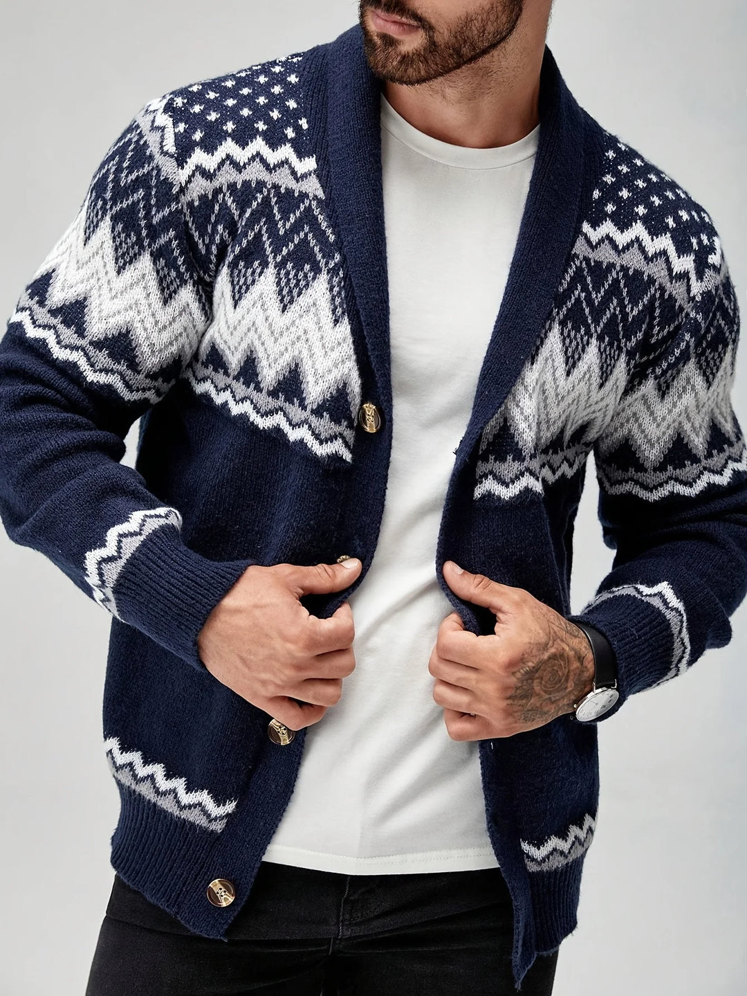 Cardigan Homme Tricoté – Boutonnage Classique, Coupe Décontractée