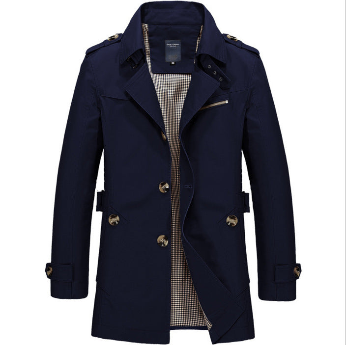 Manteau Homme en Coton – Coupe Mi-Longue Grandes Tailles