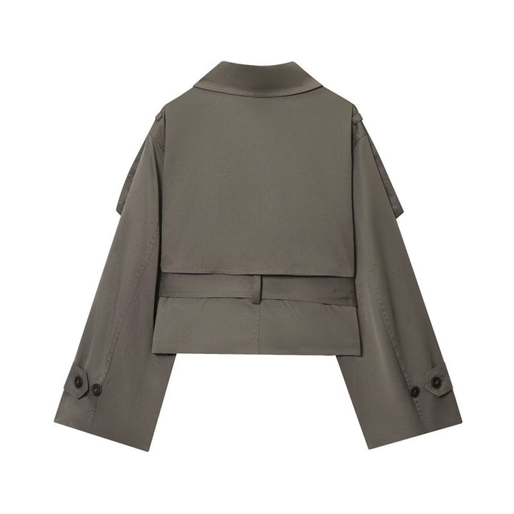 Manteau Femme Long Col Montant – Détail Revers Élégant