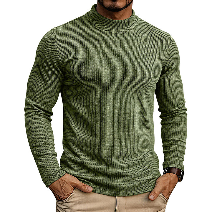 Herren-Pullover mit Stehkragen – Feinstrick und figurbetonte Passform