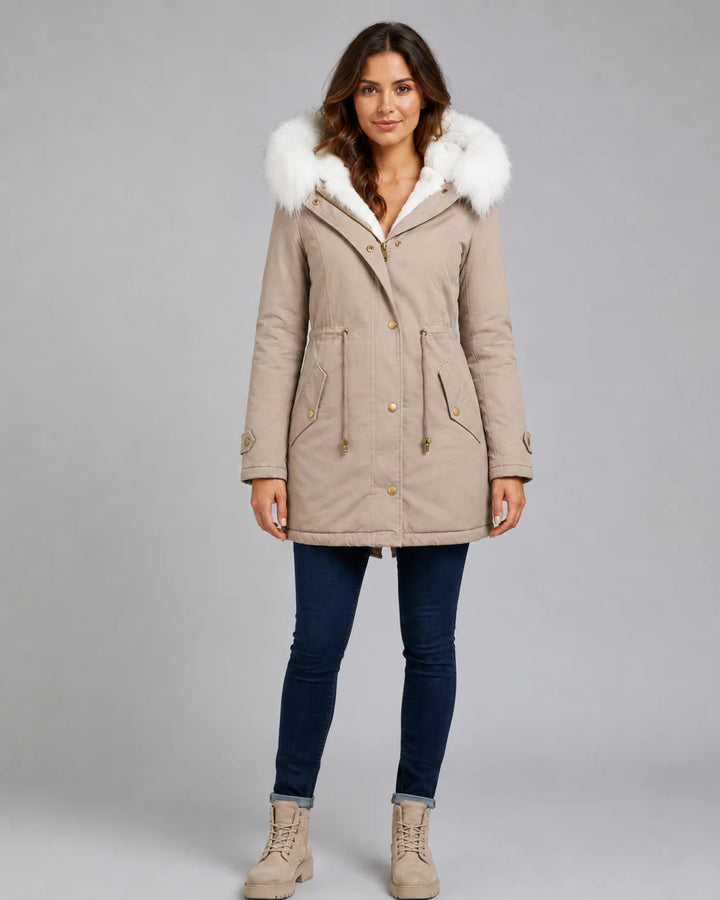 Veste Matelassée Femme Col Contrastant – Coupe Décontractée