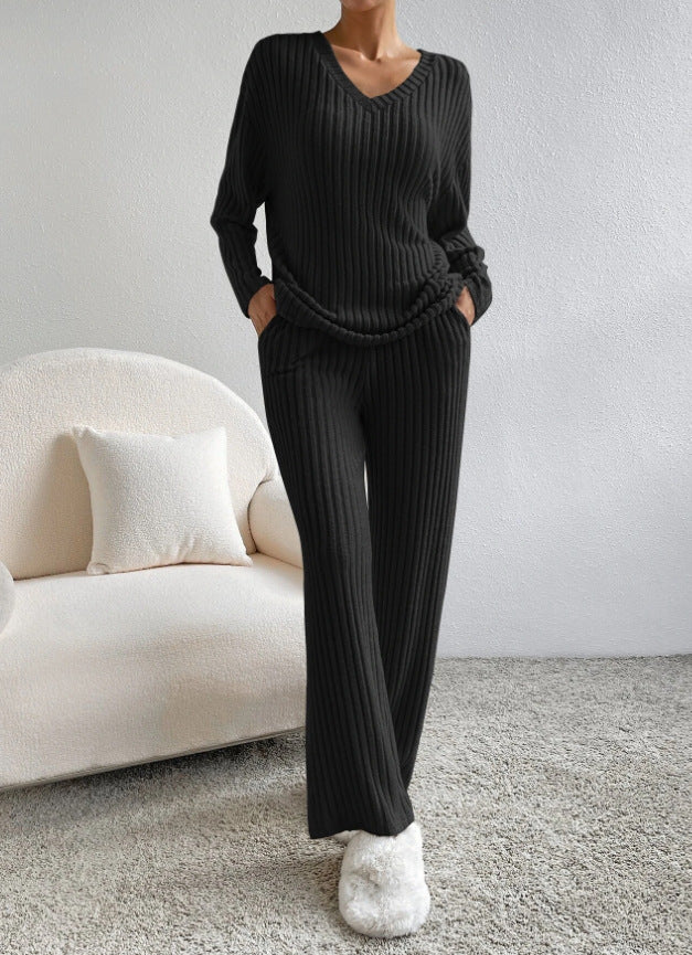 Ensemble Deux Pièces Femme – Pantalon Droit &amp; Haut Décontracté