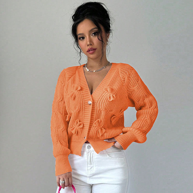 Cardigan Femme en Maille – Détail Nœud Design Court