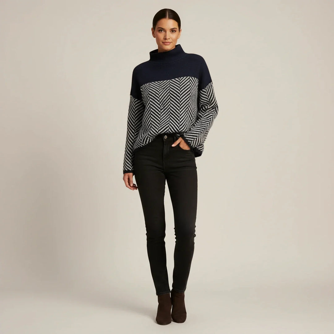 Damen-Rollkragenpullover – Legerer gerader Schnitt