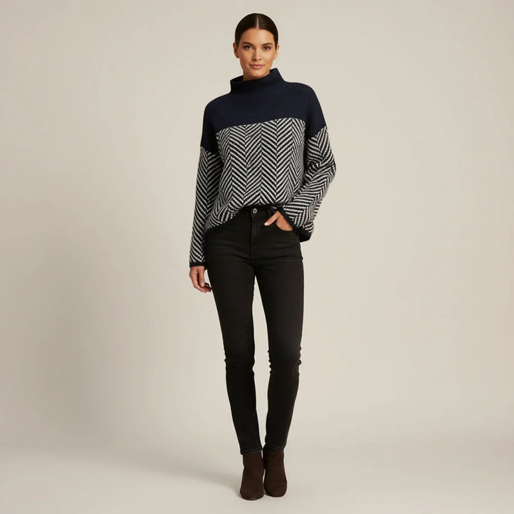 Damen-Rollkragenpullover – Legerer gerader Schnitt