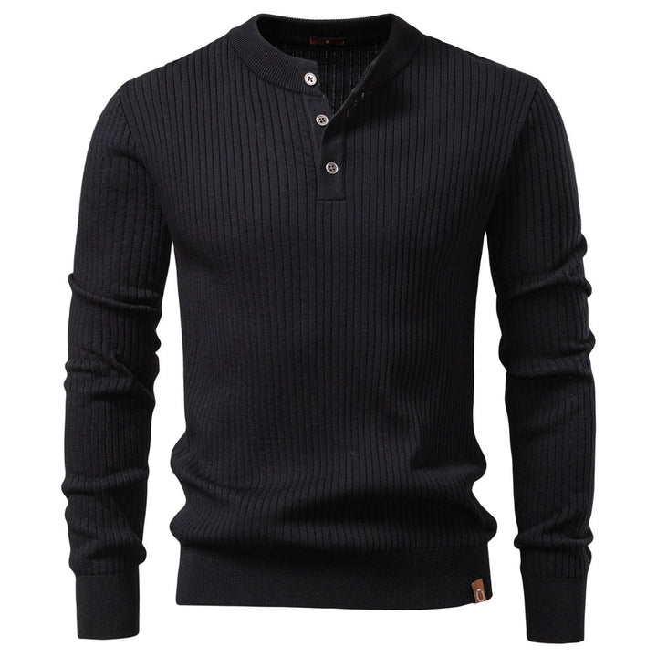 Gerippter Henley-Pullover für Herren – Lässiger, taillierter Schnitt