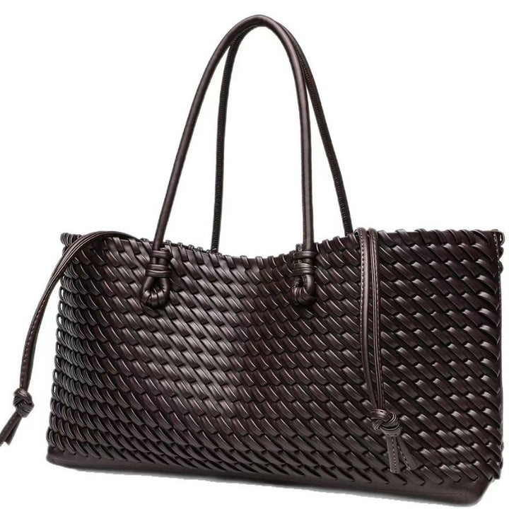 Geflochtene Damen-Shopper-Tasche – Strukturierte, rechteckige Form