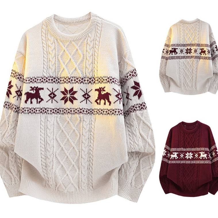 Pull Femme Jacquard Noël – Motif Fair Isle Authentique