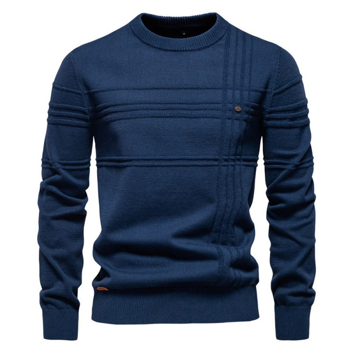 Herren-Pullover aus Baumwolle mit Rundhalsausschnitt – Zeitlose, figurbetonte Passform
