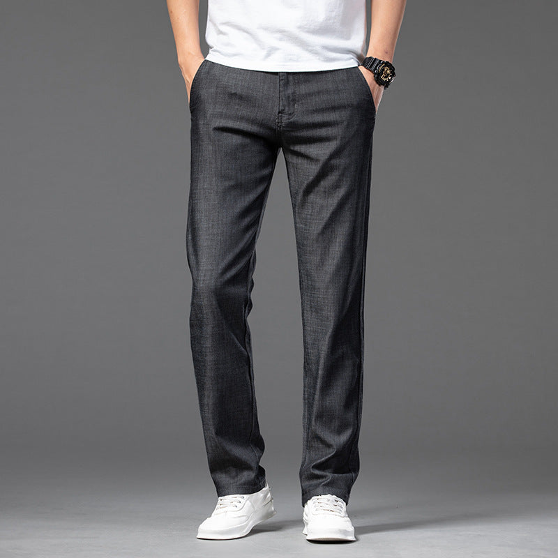 Lyocellbroek voor heren - licht, casual model met rechte pijpen