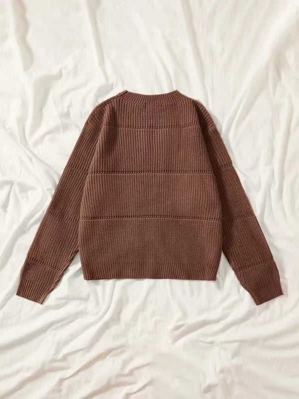 Pull Femme en Maille – Coupe Décontractée, Tricot Côtelé