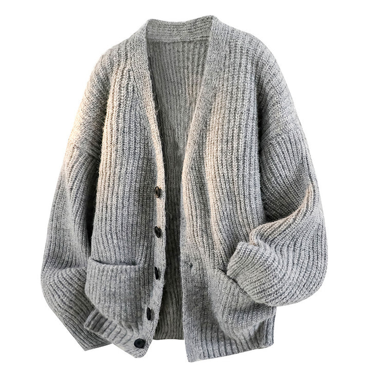 Herre-cardigan i ribstrik – Elegant afslappet pasform