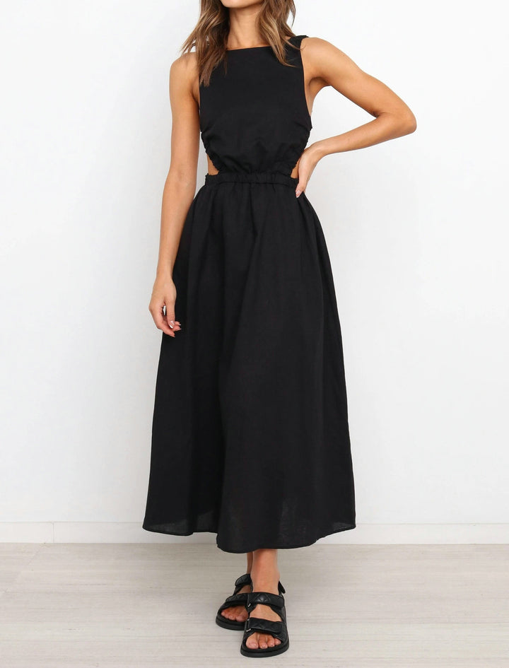 Damenkleid Maxi – Cut-out-Taille, ärmellos