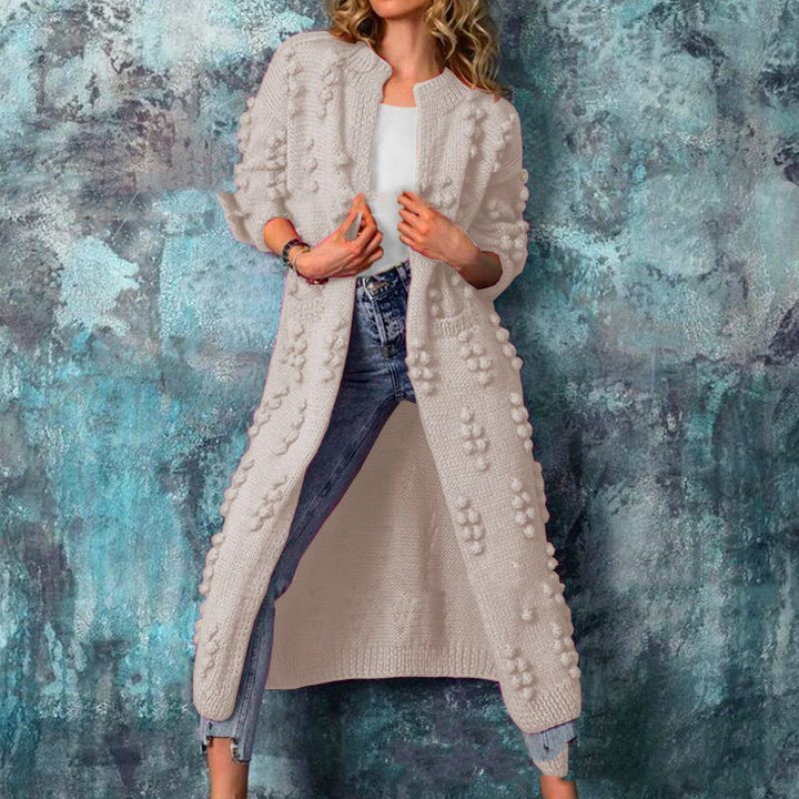 Gilet Femme en Maille Coton – Coupe Longue Droite