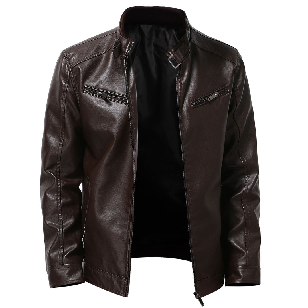 Herren-Jacke mit Reißverschluss und taillierter Passform – Rundhalsausschnitt mit Taschen