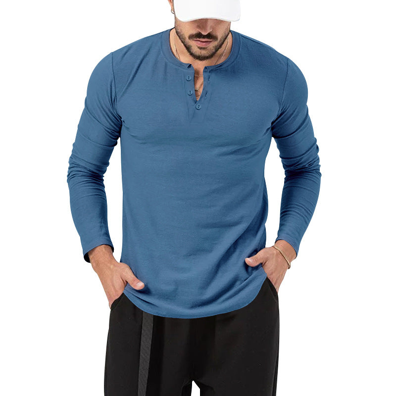 Chemise Henley Homme Maille Côtelée – Manches Longues Texturées