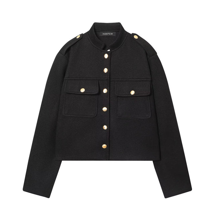 Veste Femme Cropped – Coupe Décontractée et Détail Poches