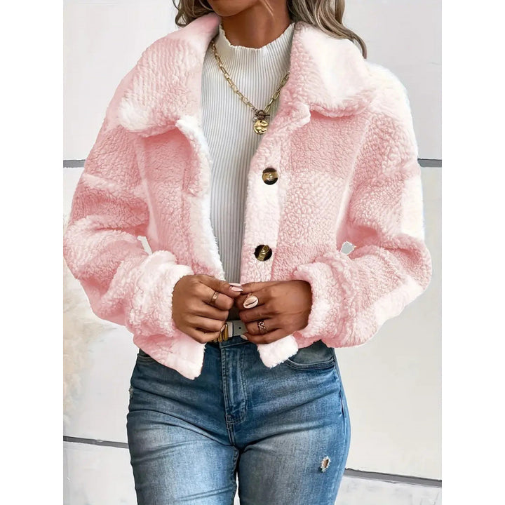 Veste Femme à Carreaux – Coupe Croppée, Tissu Doux et Épais