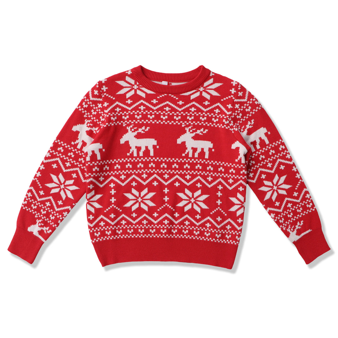 Sweater Unisex Dame med nordisk mønster – afslappet rund hals