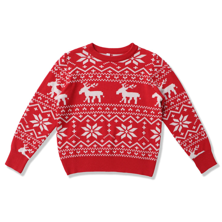 Sweater Unisex Dame med nordisk mønster – afslappet rund hals