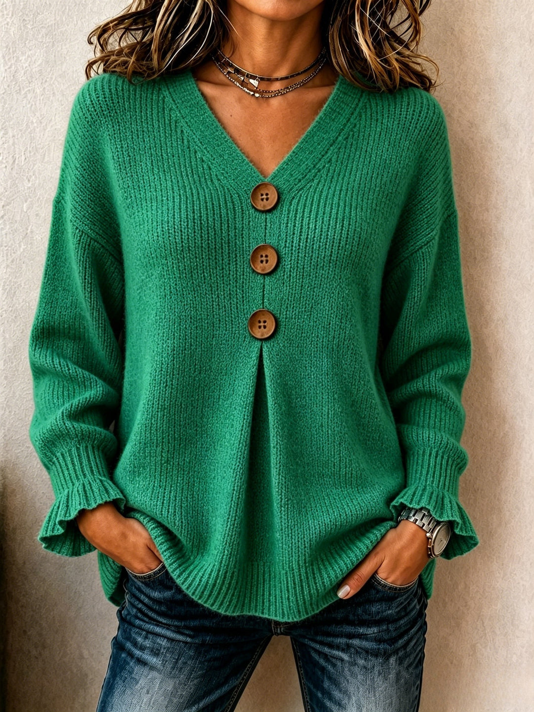Pull Femme à Manches Longues – Coupe Évasée