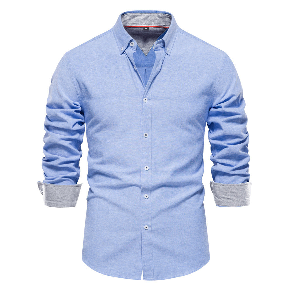 Chemise Homme en Coton Mélangé – Coupe Moderne Décontractée