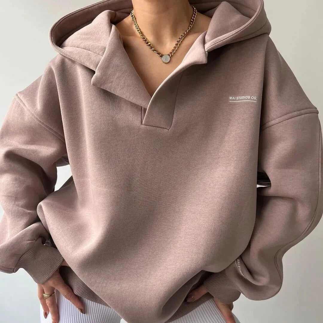 Sweat à Capuche Femme Oversize – Style Décontracté Doublé Molletonné