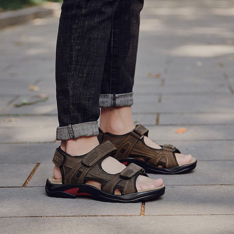 Pánské římské sandály – svršek s koženým vzhledem, outdoorový styl