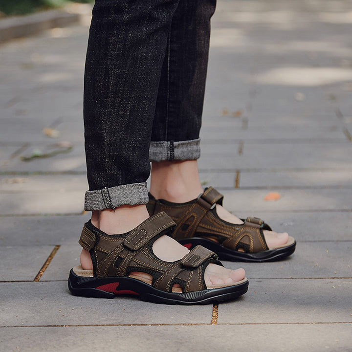Pánské římské sandály – svršek s koženým vzhledem, outdoorový styl
