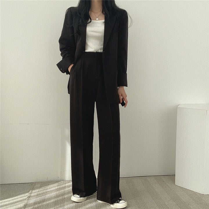 Lässiger Damenanzug – zweiteiliges Set im koreanischen Stil