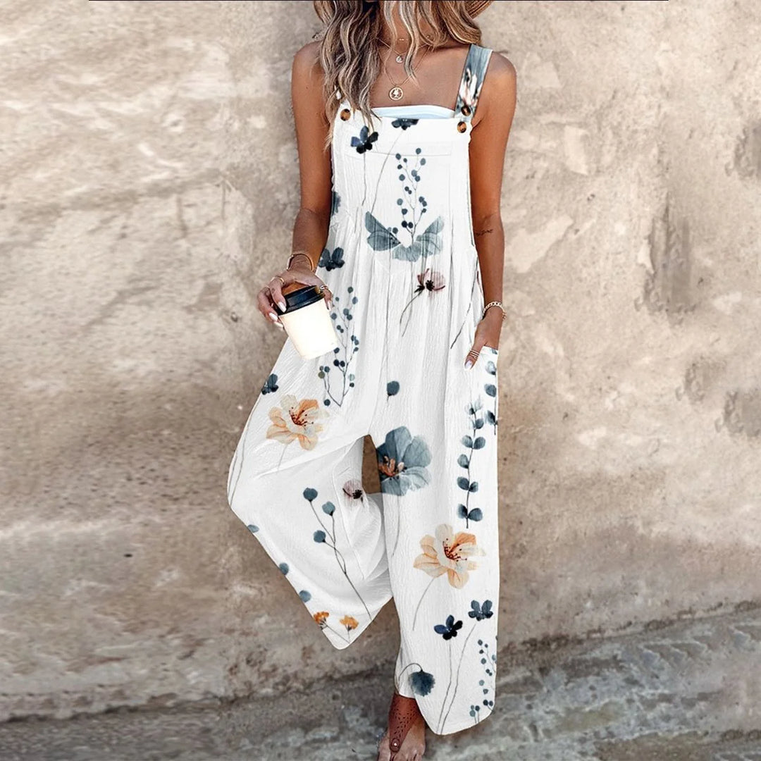 Combinaison Femme Imprimé Vintage – Coupe Large Décontractée