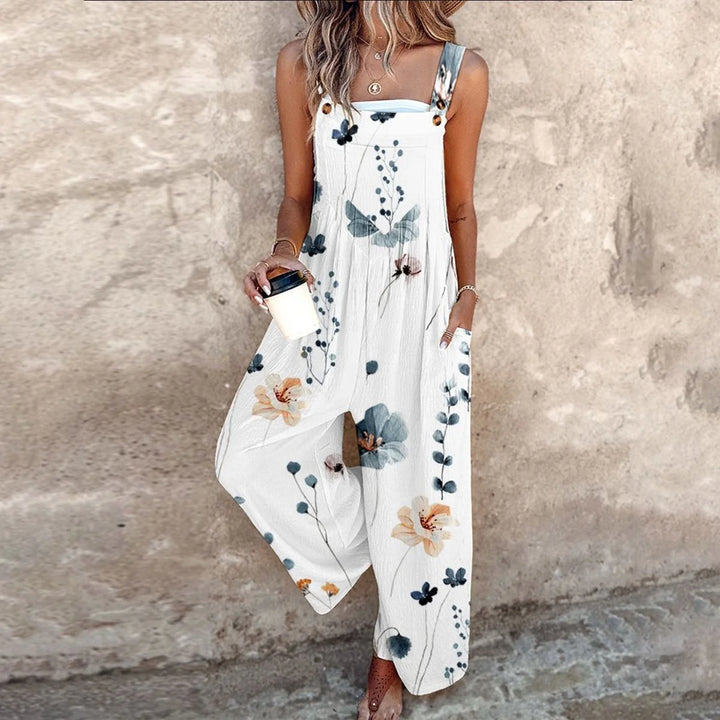 Combinaison Femme Imprimé Vintage – Coupe Large Décontractée