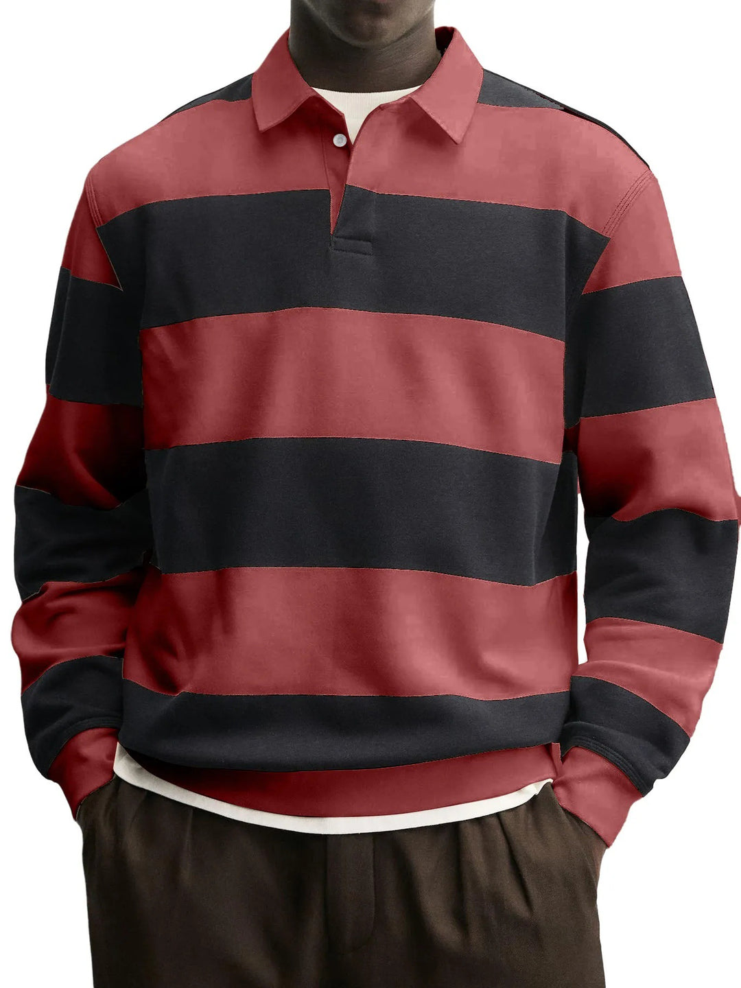 Pull Homme à Rayures – Maille Épaisse Coupe Décontractée